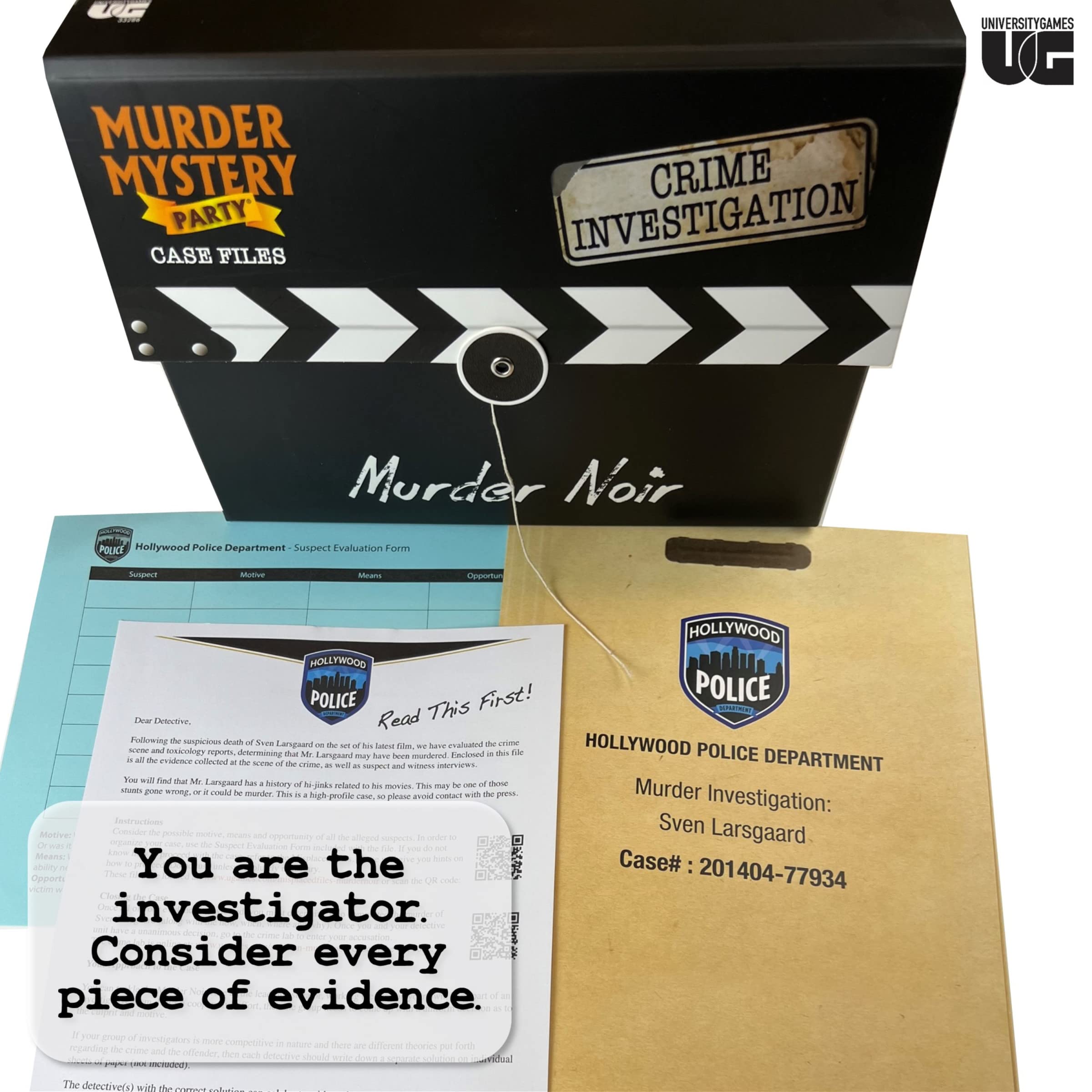 Murder Mystery Party | Case Files Murder Noir Unsolved Mystery Game, for 1 or More Players Ages 14+