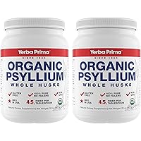 Organic Whole Psyllium Husks Fiber - 20 oz (Pack of 2) - Natural Daily Dietary Fiber Supplement, Colon Cleanser, Regularity & Detox Cleansing Support, Gluten Free, Non GMO, Vegan