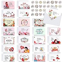 24 Pcs Mother's Day Cards Bulk Flowers Note Cards with Envelopes Loving Small Note Card Set for Mother's Day Gift