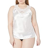 Women's Plus-Size Charmeuse Camisole with Medallion Lace