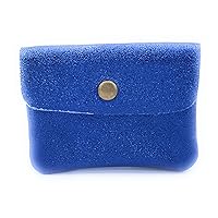 Aponi Iridescent Leather Purse, Denim Blue, S, Contemporary