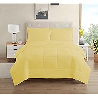 Dorm Room Essentials College Bedding Comforter Set 7 Piece Full Size Bed in a Bag for College Students Boys and Girls, Full, Yellow