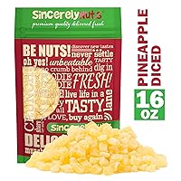 Sincerely Nuts Diced Pineapple (1 LB)-The Perfect Healthy Snack - Vegan, Gluten-Free and Kosher Superfood - Dried Fruit for Yogurts, Trail Mix, and More-Tasty Cooking Staple for Your Favorite Dishes