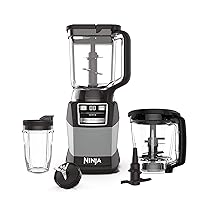 AMZ493BRN Compact Kitchen System, 1200W, 3 Functions for Smoothies, Dough & Frozen Drinks with Auto-IQ, 72-oz.* Blender Pitcher, 40-oz. Processor Bowl & 18-oz. Single-Serve Cup, Grey