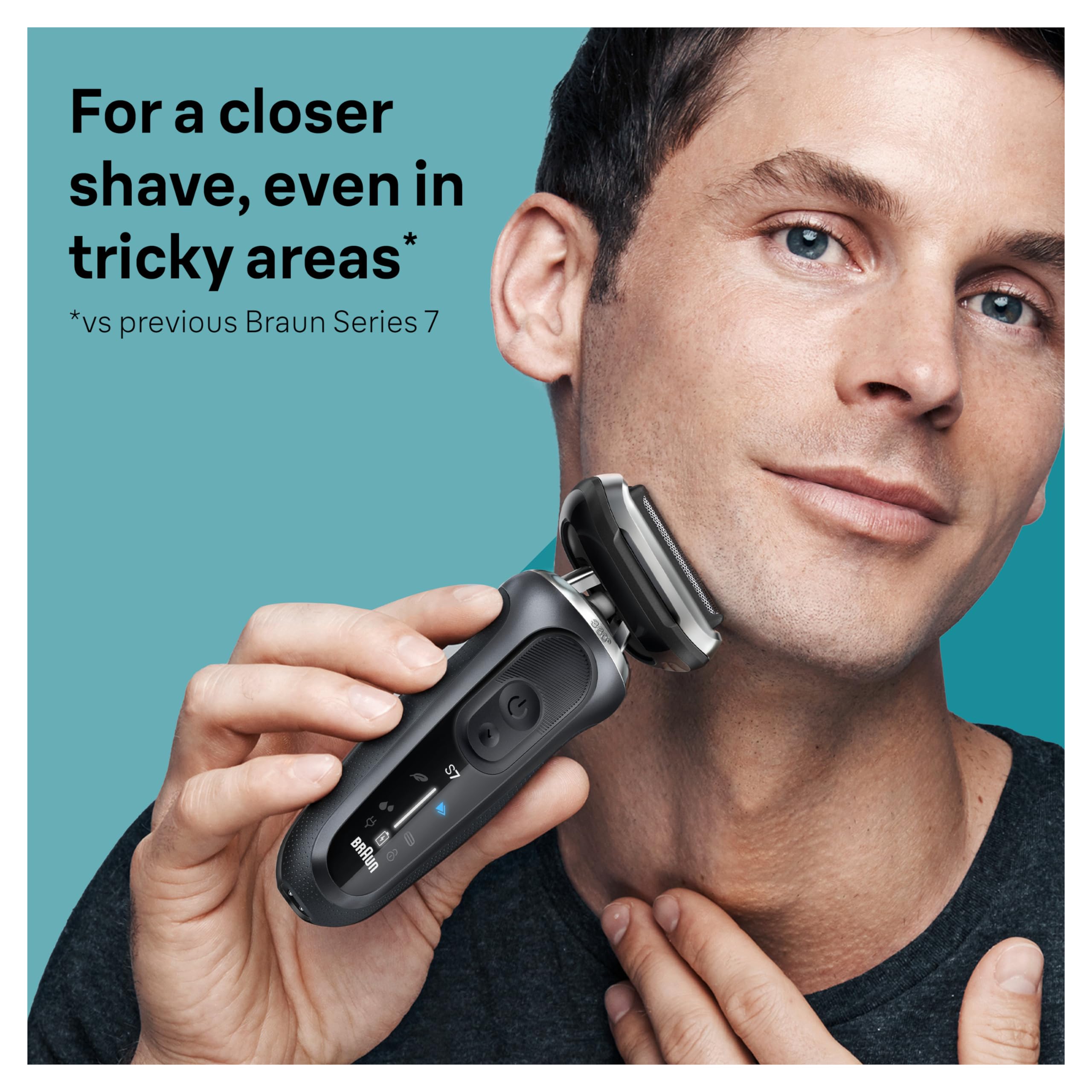 Braun Series 7 Electric Shaver Replacement Head, Easily Attach Your Shaver Head for a Shave as efficient as Day one, Compatible with New Generation Series 7 Shavers, 74S, Silver