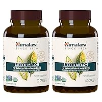 Himalaya Organic Bitter Melon/Karela, 60 Caplets for Glycemic, Pancreatic Support & Weight Management 660mg (2 Pack) 2 Month Supply