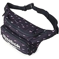 Reebok Fanny Pack - Davis Lightweight Waist Belt Bag - Crossbody Bag for Gym, Running, Hiking, Festivals, Sports, Black Ombre