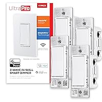 700 Series Z-Wave in-Wall Smart Rocker Light Dimmer with QuickFit & SimpleWire, 3-Way Ready, Works with Alexa, Google Assistant, Z-Wave Hub Required, Smart Home, Voice Control, 4 Pack, 59373