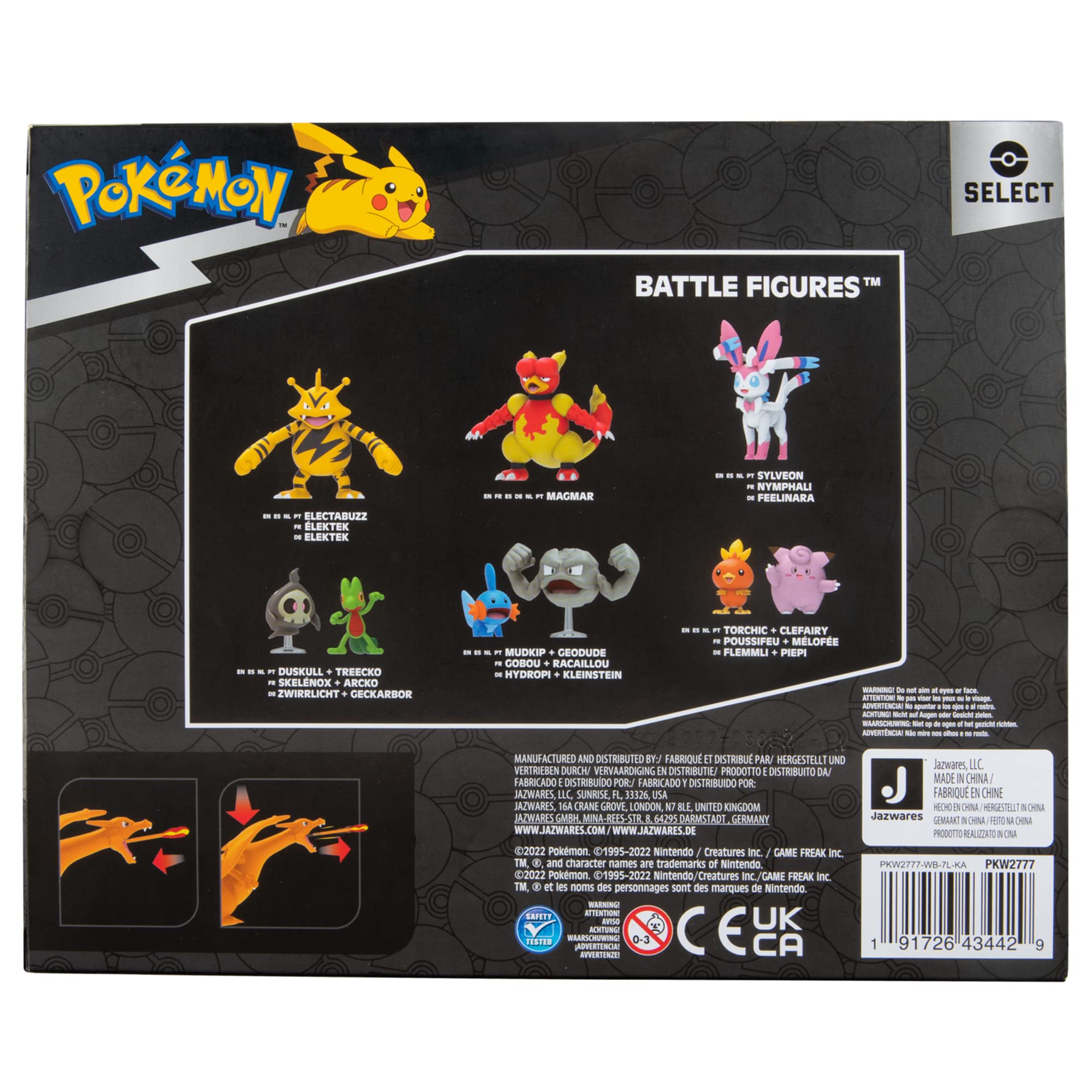 Pokemon Select Evolution 3 Pack - Features 2-Inch Charmander, 3-Inch Charmeleon and 4.5-Inch Charizard Battle Figures