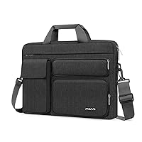 Laptop Shoulder Bag Compatible with 17-17.3 inch Dell XPS/HP Pavilion/Ideapad/Acer/Alienware/HP Omen with 2 Raised&1 Flapover&1 Horizontal Pocket&Handle&Belt, Slate Gray