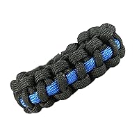 Paracord Bracelet Outdoor Adventures, Emergency, Survival Bracelet, Camping Law Enforcement Accessory, Military Firefighter Gifts for Men, Black & Blue, 7-7.5 Inches