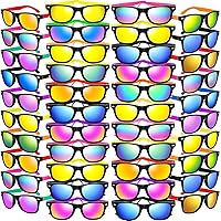 Kids Sunglasses Party Favors, 64 Pack Neon Sunglasses in Bulk with UV400 Protection, Boys Girls Eyewear Pack, Glasses Gift for Birthday Graduation Beach Pool Party Favors Supplies Goody Bag Fillers