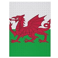 Flag of Wales Welsh Funny Jigsaw Puzzle for Adults Wooden Picture Puzzle Personalized Gifts for Men Women