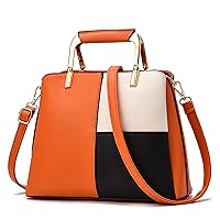 Women's bags splice color matching handbag women Leather Handbag women bags purse messenger shoulder bag