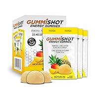 Energy Gummies, 225 mg of Plant-Based Caffeine Chews per Pouch, Long Lasting Energy Boosters, Tropical (3ct, 9 Gummies)