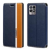 for Oppo Realme 8i Case, Fashion Multicolor Magnetic Closure Leather Flip Case Cover with Card Holder for Oppo Realme Narzo 50 (6.6”)