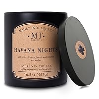 Havana Nights Scented Candle for Men 16.5 oz | 2 Wick & 2X Intense Fragrance | Bergamot, Tobacco & Mahogany Bark | Up to 60 Hour Burn, Soy Blend Wax, USA Poured