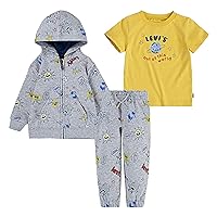 Levi's baby-boys Graphic T-shirt, Sweatshirt and Joggers 3-piece Outfit Set