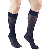 Truform Sheer Compression Stockings, 8-15 mmHg, Women's Knee High Length, 20 Denier, Taupe, 2X-Large