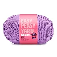 The Woobles Easy Peasy Yarn, Crochet & Knitting Yarn for Beginners with Easy-to-See Stitches - Yarn for Crocheting - Worsted Medium #4 Yarn - Cotton-Nylon Blend
