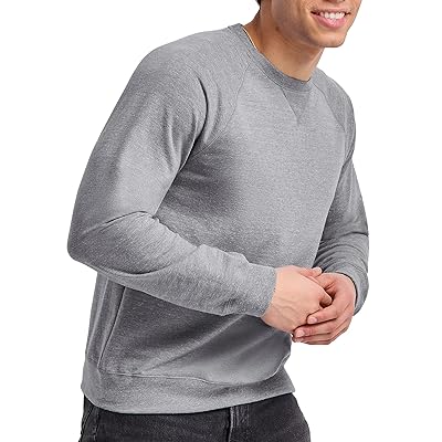 Hanes Originals Men's French Terry Sweatshirt, Tri-Blend Crewneck  Sweatshirt for Men