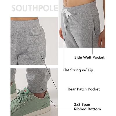  Southpole Mens Active Fleece Open Bottom Sweatpants