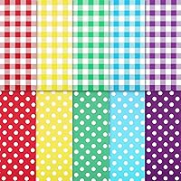 Naler 60 Sheets Dots & Buffalo Plaid Tissue Paper Rainbow Color Tissue Paper for Gift Wrapping Birthday Party Easter Christmas Holiday Decoration, 14x20 Inch