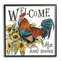 Stupell Industries Rise & Shine Rooster Framed Giclee Art by Cindy Jacobs