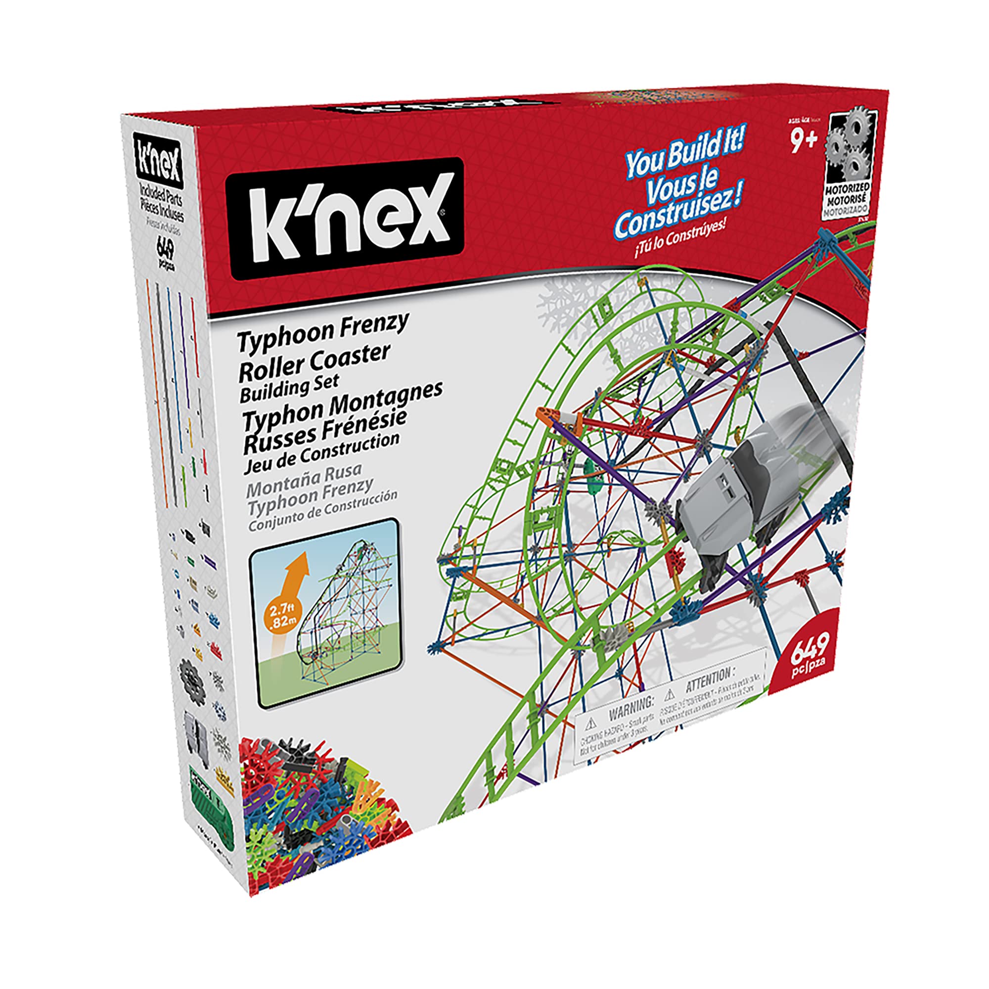 K'Nex 51438 TYPHOON FRENZY ROLLER COASTER BUILDING SET Building Kit , Gray
