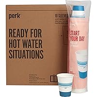Perk PK54367CT Paper Hot Cup, 12 Oz., White/Blue, 500/Carton