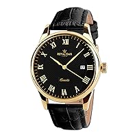 Royal-Dan Quartz Watch, Genuine Leather Strap, Stainless Steel Case, Waterproof and Scratch Resistant Finish (Choice of Selection)