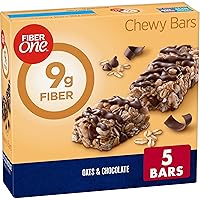 Fiber One Chewy Bars, Oats & Chocolate, Fiber Snacks, 5 ct