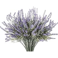 Butterfly Craze Artificial Lavender 4-Piece Bundle – Lifelike Faux Silk Plants for Crafting or Home Decor – Great for Pairing With Other Fake/Dried Flowers like Purple Roses to Create Wedding Bouquets