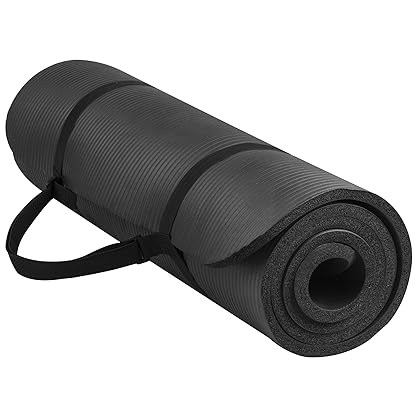 BalanceFrom All Purpose 1/2-Inch Extra Thick High Density Anti-Tear Exercise Yoga Mat with Carrying Strap with Optional Yoga Blocks