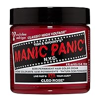 MANIC PANIC Cleo Rose Hair Dye - Classic High Voltage - Semi-Permanent Hair Color - Bright, Warm Magenta Pink Shade with Rosy Tones – Vegan, PPD & Ammonia-Free - For Coloring Hair on Women & Men