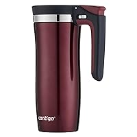 Handled Vacuum-Insulated Stainless Steel Thermal Travel Mug with Spill-Proof Lid, 16oz Reusable Coffee Cup or Water Bottle, BPA-Free, Keeps Drinks Hot or Cold for Hours, Spiced Wine