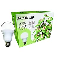 Miracle LED Almost Free Energy 9W Spectrum Grow Lite - Daylight White Full Spectrum LED Indoor Plant Growing Light Bulb for DIY Horticulture, Hydroponics, and Indoor Gardens (604293) Single Pack