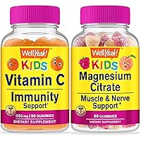Vitamin C Kids + Magnesium Citrate Kids, Gummies Bundle - Great Tasting, Vitamin Supplement, Gluten Free, GMO Free, Chewable Gummy