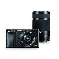 Sony Alpha a6000 Black Interchangeable Lens Camera with 16-50mm and 55-210mm Sony E-Mount Lenses - International Version (No Warranty)
