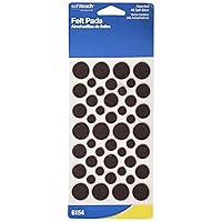 Softtouch 4615495n Brown Self-Stick Round Felt Pads Assorted Sizes 46 Count