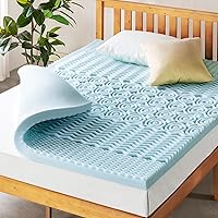 Mellow 3 Inch 5-Zone Memory Foam Mattress Topper, Cooling Gel Infusion, King