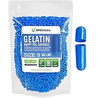 Size 5 Empty Capsules - 500 Count Very Small Empty Gelatin Capsules - Empty Pill Capsules - DIY Capsule Filling - Fillable Pill Capsules Empty Gel Caps (Blue)