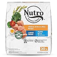NUTRO NATURAL CHOICE Large Breed Puppy Dry Dog Food, Chicken & Brown Rice Recipe Dog Kibble, 30 lb. Bag