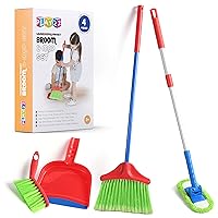 Kids Cleaning Set 4 Piece - Toy Cleaning Set Includes Broom, Mop, Brush, Dust Pan - Toy Kitchen Toddler Cleaning Set is A Great Toy Gift for Boys & Girls