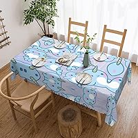 Cute Fish Print Tablecloth for Rectangle Tables,Tablecloths Rectangular 54 X 72 Inch,for Kitchen Dining,Party,Holiday,Christmas