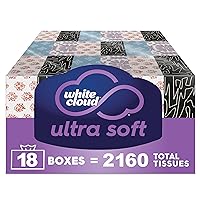 White Cloud Ultra Soft 3-Ply Facial Tissue, 18 Box Multipack, 120 Tissues Per Box
