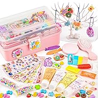 XITALAXU Guka Sticker Set for Girls, Art Making Kit Girl Toy with Cute Stickers/Cream Glue/Decoration Accessories, Birthday Gifts DIY Pink Toys for 5 6 7 8 9 10 Year Old Kids（533PCS）