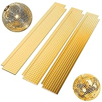 2800pcs OIIKI Self-Adhesive Mini Square Glass Mirrors Mosaic Tiles, 5x5mm Mirror Stickers, Decorative Craft DIY Accessory for Household Wall/Ceiling Decorations-Gold