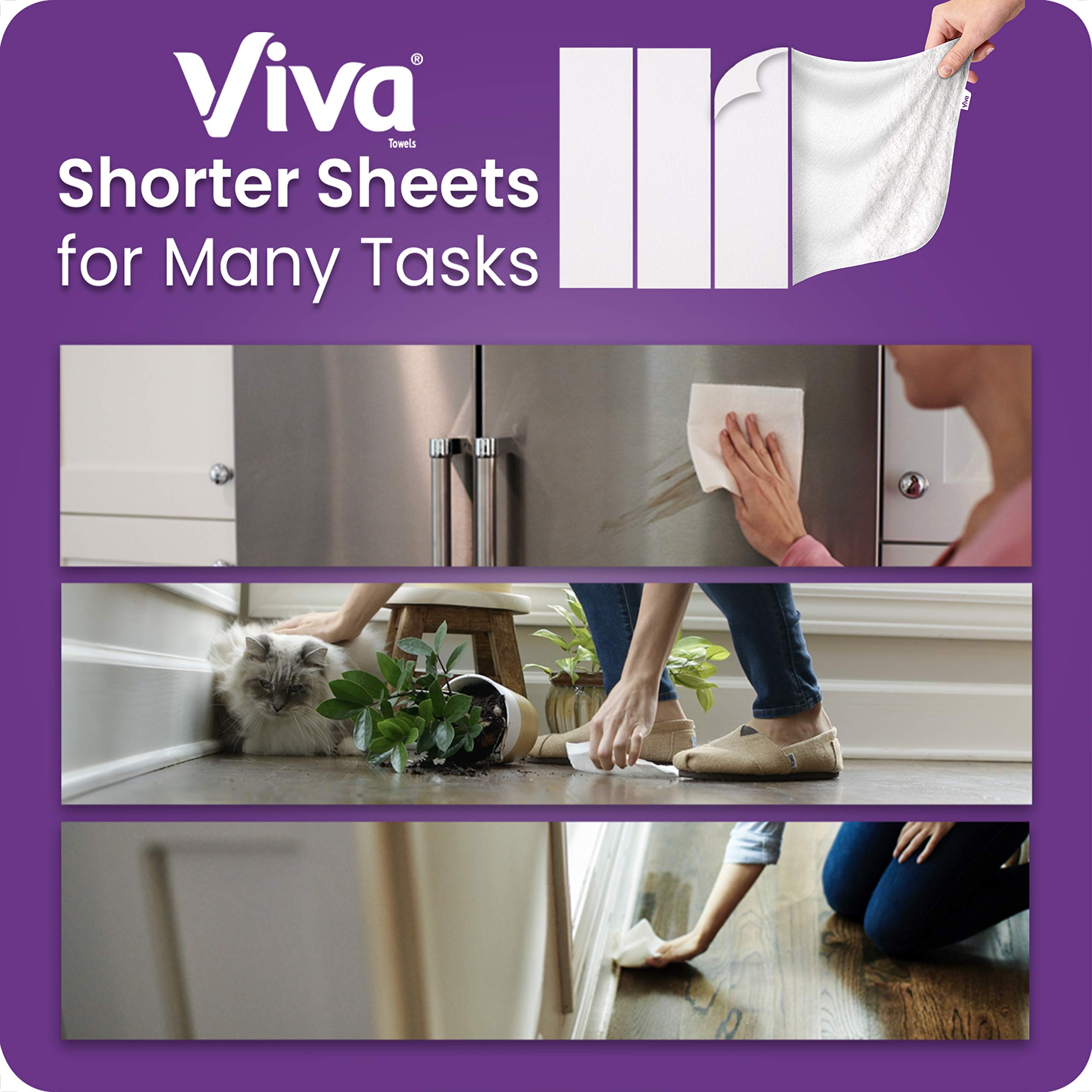 Viva Signature Cloth Choose-A-Sheet Paper Towels, Soft & Strong Kitchen Paper Towels, White, 6 Count