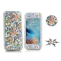 STENES iPhone 8 Plus Case - Stylish - 100+ Bling Crystal - 3D Handmade Birds Design Bling Front & Back Snap-on Hard Cover Case for iPhone 8 Plus/iPhone 7 Plus - Pink
